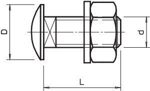 Комплект креп. M10х25 FRS 10х25 F (болт плос/гол.+гайка+шайба) OBO 6407528