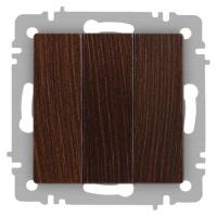 Выключатель 3-кл. СП Accent 6-106-10 10А IP20 250В AL/CU венге Intro Б0063550