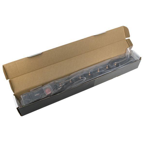 Блок PDU TERACOM PRO 19дюйм 1U 10А 250В 7-м Schuko с выкл. без шнура питания вх. разъем C14 алюм. черн. EKF TRP-HPD-LS-10A-7SH-C14