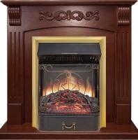 Royal Flame Каминокомплект Sorrento угловой - Орех с очагом Majestic FX M Brass