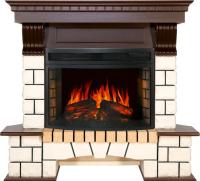 Royal Flame Каминокомплект Pierre Luxe угловой - Белый / Темный дуб с очагом Dioramic 25 LED FX