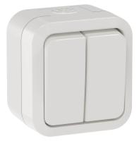 Выключатель 2-кл. ОП TORS 10А IP55 TS305 бел. IEK TS-V20-0-10-55-K01