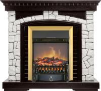 Royal Flame Каминокомплект Glasgow - Венге / Белый с очагом Fobos FX M Brass