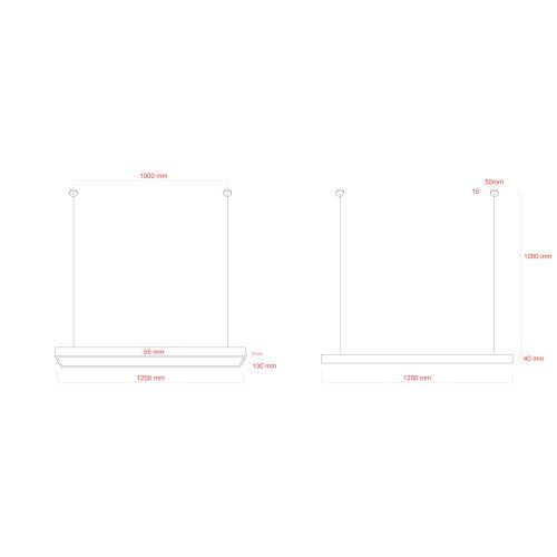 Светильник светодиодный Geometria Block SPO-114-B-40K-036 36Вт 4000К 2800Лм IP40 1200х130х50мм драйвер внутри подвесной черн. Эра Б0058861