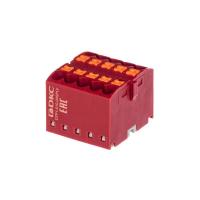 Блок распределительный зажим push-in 10 точек подключения 25кв.мм красн. DKC DTP1-010-04SPUR