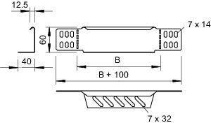 Комплект переход./заглушка 100х60 RWEB 610 DD OBO 7106106