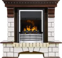 Dimplex Каминокомплект Pierre Luxe угловой - Темный дуб / Белый (Высота 1020мм) с очагом Flagstaff