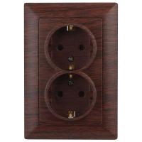 Розетка 2-м СП Solo 4-205-10 16А 250В IP20 2х2P+E Schuko с заземл. венге Intro Б0053679