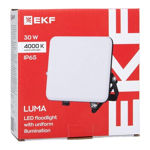 Прожектор светодиодный СДО-4003 30Вт 4000К IP65 с равномерной засветкой LUMA EKF FLL-4003-30-4000