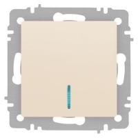 Выключатель 1-кл. СП Accent 6-102-02 10А IP20 250В с подсветкой AL/CU сл. кость Intro Б0063428