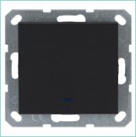 Выключатель 1-кл. 10А IP20 с подсветкой механизм черн. матовый soft touch Jasmart G3011NPB