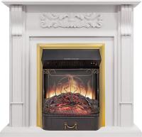 Royal Flame Каминокомплект Venice - Фактурный белый с очагом Majestic FX M Brass
