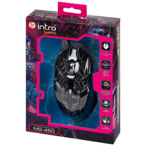 Мышь MG450 игровая проводная 1200-3600dpi черн. Intro Б0056133