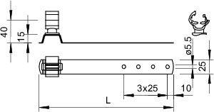 Держатель проволоки d8-10мм для черепичной кровли 157 FK-VA 280 OBO 5215587