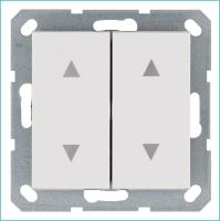 Выключатель для жалюзи 2-кл. 10А IP20 механизм бел. глянцевый Jasmart G3028W