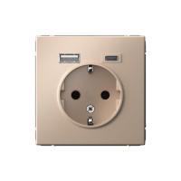 Розетка ArtGallery 16А с 2-мя заряд. устройствами USB A+C 5В/2.4А/3А 2х5В/1.5А механизм песочн. SE GAL001232