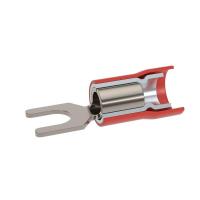 Наконечник вилочный с изолир.фланцем ПВХ двойн. гильза 0.25-1.5кв.мм М4 d4.3мм (НВИ) (уп.100шт) DKC 2A14P-DS-PVC