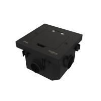 Лючок MultiDesk MDK20 на 2мод. IP44 с монтажной коробкой для бетонных полов черн. матов. SE MDK20202MBC