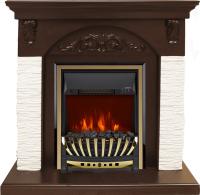 Royal Flame Каминокомплект Bern Сланец мелкий белый / Темный дуб с очагом Aspen Gold