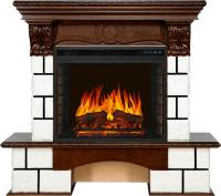 Royal Flame Каминокомплект Pierre Luxe - Белый / Темный дуб с очагом Vision 23 EF LED FX