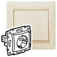 Розетка 1-м СП Valena 16А IP21 2P+E с заземл. защ. шторки немецк. стандарт механизм сл. кость (DIY-упак.) IEK 695613