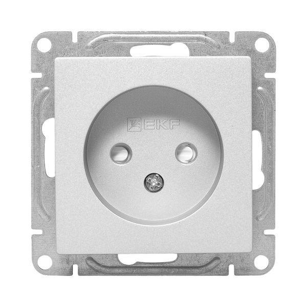 Розетка СП Эпика 16А без заземл. защ. шторки механизм алюм. EKF UP1-SOA-101