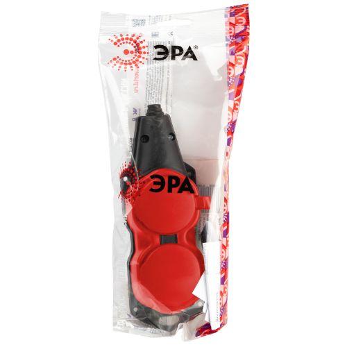 Колодка 2-м с заземл. 16A IP44 KX-2e-RED-IP44 каучук. красн. Эра Б0068443