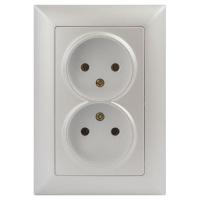 Розетка 2-м СП Solo 4-204-06 2х2P 16А 250В IP20 без заземл. перламутр Intro Б0053671