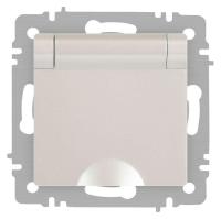 Розетка 1-м СП Accent 6-203-06 16А IP20 250В 2P+E Schuko с крышкой AL/CU перламутр. Intro Б0063429