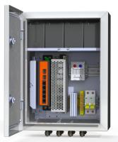 Термошкаф коммутационный 4хPoE 2хSFP 4хSC АКБ 4х12В 7А/ч IP66 300х400х210мм 6 УТП 4КУ AКБ 7А Mastermann 00-00015651