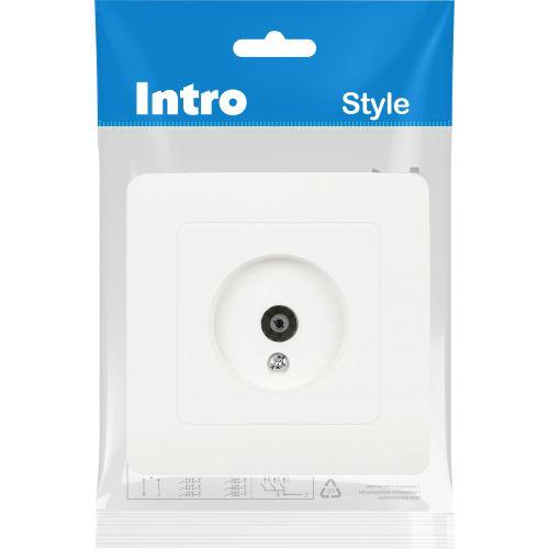 Розетка телевизионная одиночная TV СП Style 7-301-01 IP20 бел. Intro Б0060647