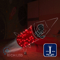 Светодиодная гирлянда Rich LED 10 м, 100 LED, 24 В, соединяемая, красная, мерцающая, прозрачный провод