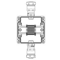 Корпус взрывозащищенный 120х120х90мм 1Exe IIC T5 Gb IP66Ex tb IIIB T95град.C Db Т5 40град.C кольца заземл. клеммы CBC.2-6шт ток А вводы сторона А: взрывозащ. кабельн. ввод ANP под небронир. кабель в металлорукаве M2 GRP DKC 1231.031.19.02G