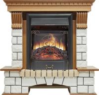 Royal Flame Каминокомплект Pierre Luxe - Дуб / Белый с очагом Majestic FX Black