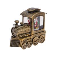 Декоративный фонарь Паровоз с эффектом снегопада и подсветкой