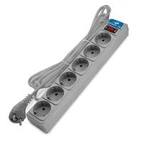 Удлинитель с сетевым фильтром 6х1.8м с заземл 10А IP20 2.2кВт ПВС 3х1 с выкл. сер. DOMTOK 2518