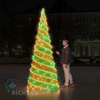 Спиральная елка, 300*120 см, 24В