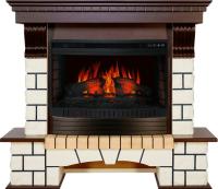 Royal Flame Каминокомплект Pierre Luxe - Темный дуб / Белый (Высота 1075мм) с очагом Dioramic 26 LED FX