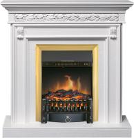 Royal Flame Каминокомплект Valletta - Белый (Ширина 1040 мм) с очагом Fobos FX Brass