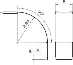 Крышка внешнего вертикал. угла 90град. 150мм DBV 60 150 F DD OBO 7131634