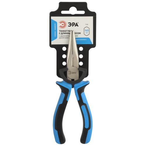 Тонкогубцы 160мм с длинным носом двухкомпонентн. рукоятки ЭРА Б0055915