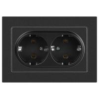 Розетка 2-м СП Accent 6-205-07 16А IP20 250В 2P+E Schuko AL/CU графит Intro Б0063496