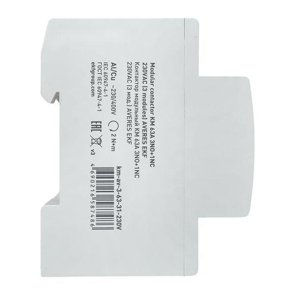 Контактор модульный КМ 63А 3NO+1NC 230В AC (3 мод.) AVERES EKF km-av-3-63-31-230V