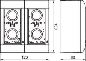 Коробка монтажная ОП 2мод. Modalnet WG-AK RW для монтажа 4 ЭУИ Modul 45 45х45мм бел. OBO 6109900