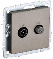 Розетка телевизионная TV/SAT 2-м Brite РТВ/РСп12-БрШ механизм шампань IEK BR-AF20-O-K37