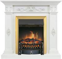 Royal Flame Каминокомплект Derby - Белый дуб с очагом Fobos FX Brass
