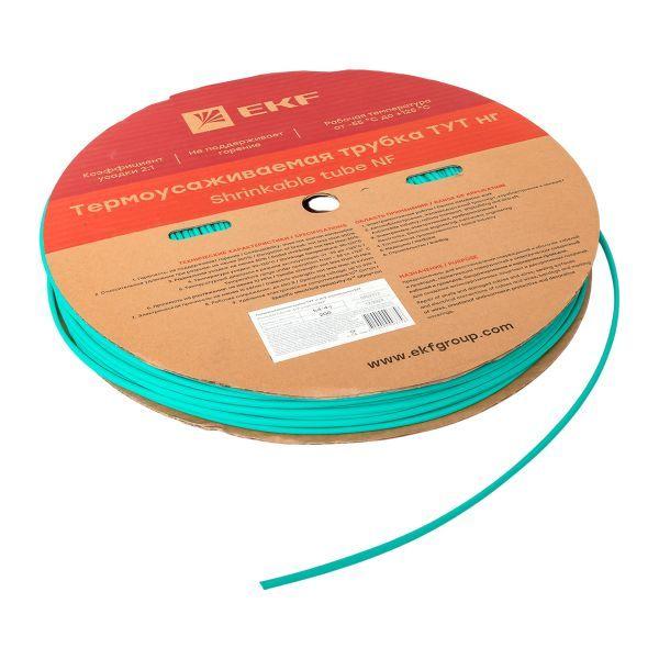 Трубка термоусадочная ТУТ нг 4/2 зел. (уп.200м) EKF tut-4-j