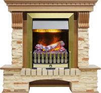 Dimplex Каминокомплект Pierre Luxe - Дуб / Сланец с очагом Danville Antique Brass FB2