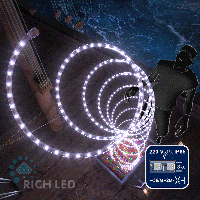 Светодиодный дюралайт Rich LED, 3-х проводной, белый, кратность резки 2 метра,  диаметр 13 мм, 220 В, 100 м.