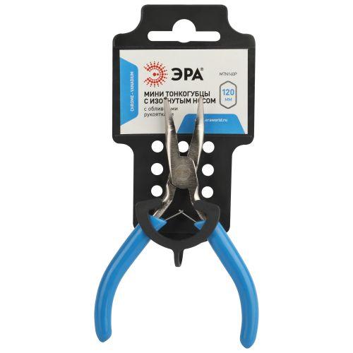 Тонкогубцы 120мм мини с изогнутым носом обливные рукоятки ЭРА Б0055909